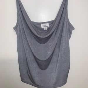 Madison & Berkeley Grey Metallic Cowel Neck Tank